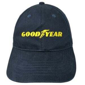 Goodyear Baseball Cap Blue Yellow One Size Adjustable Embroidered Logo Hat